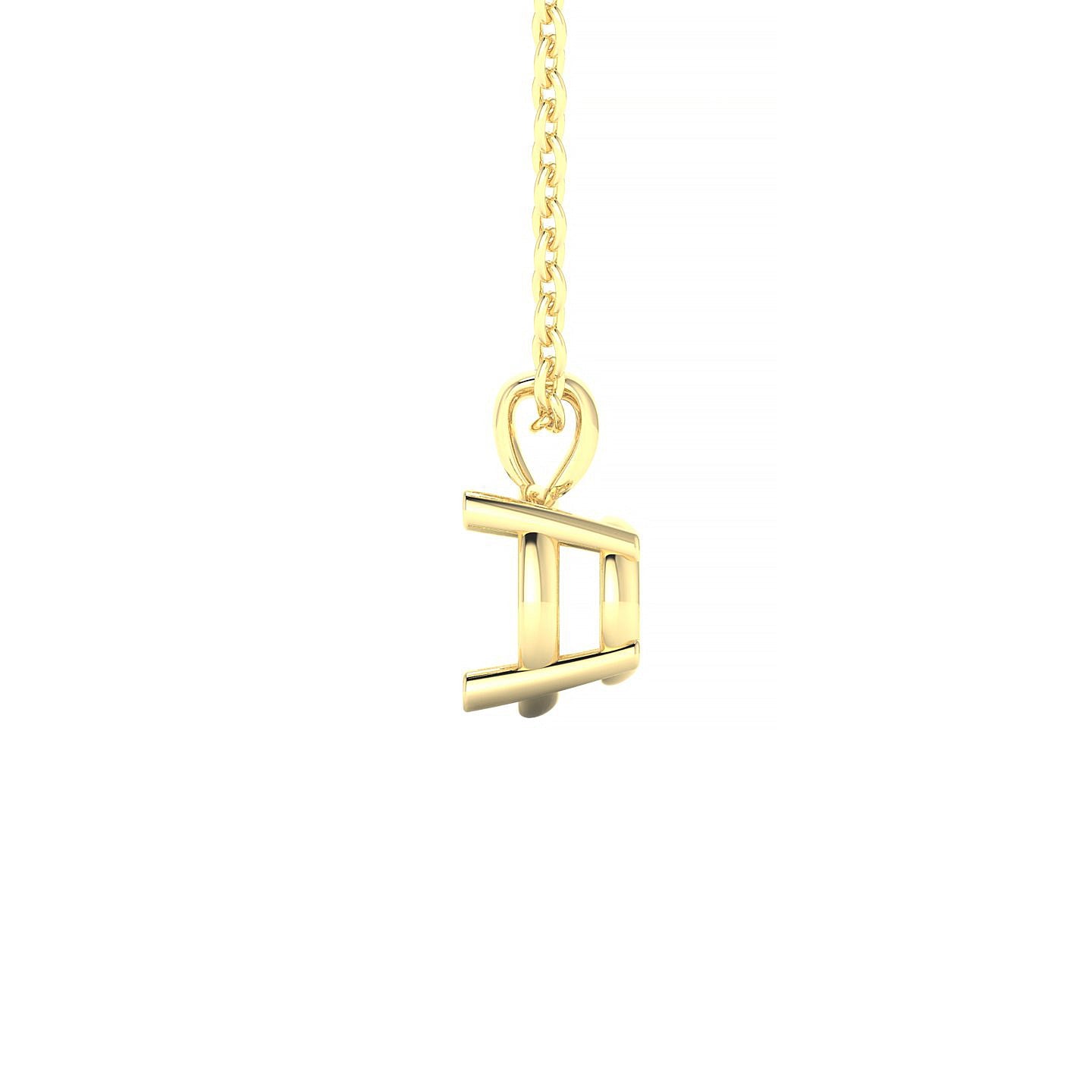 Sparkle Round 2-2.99 ct | 18k Yellow Gold Side Stones Diamond Pendant