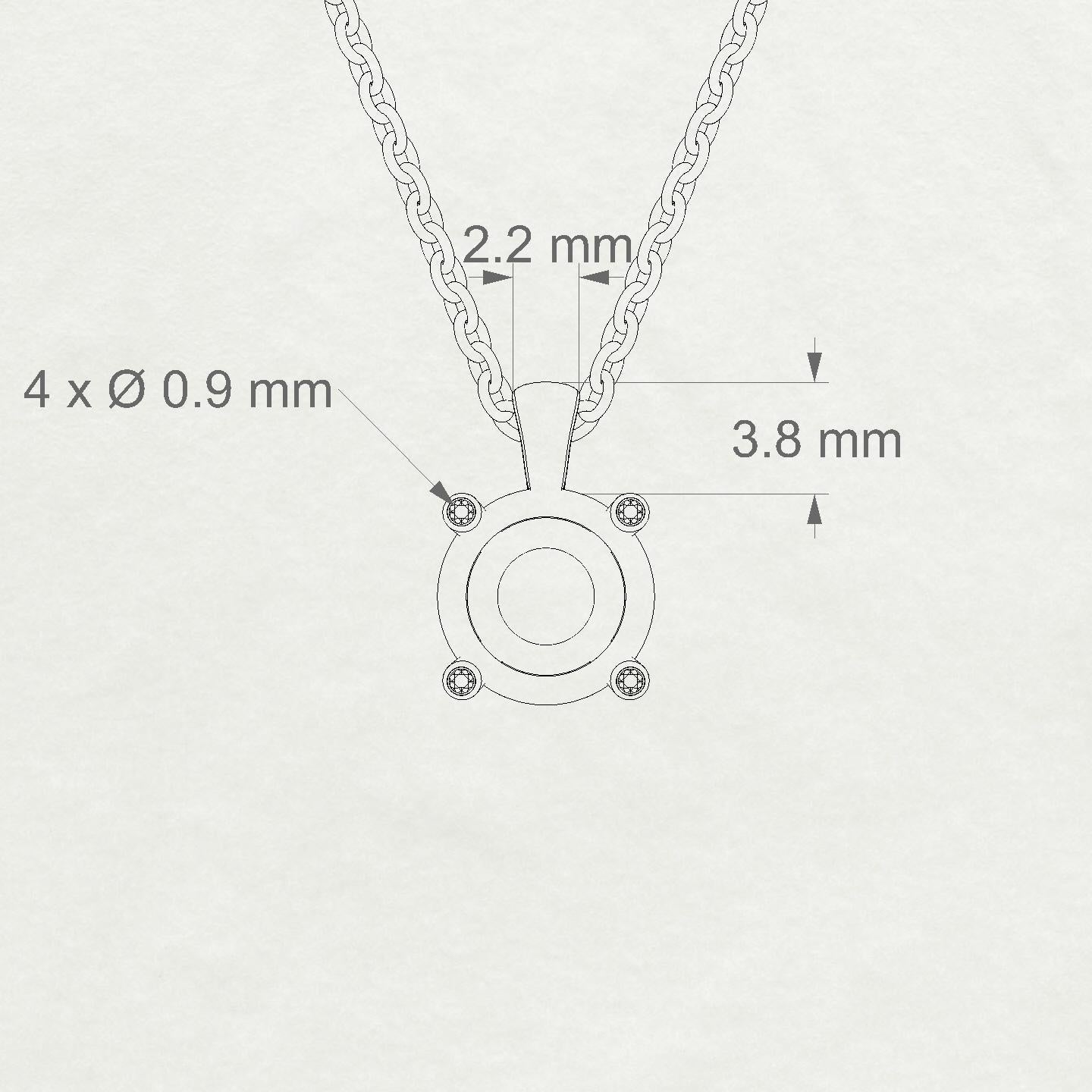 Sparkle Round 2-2.99 ct | 18k Rose Gold Side Stones Diamond Pendant