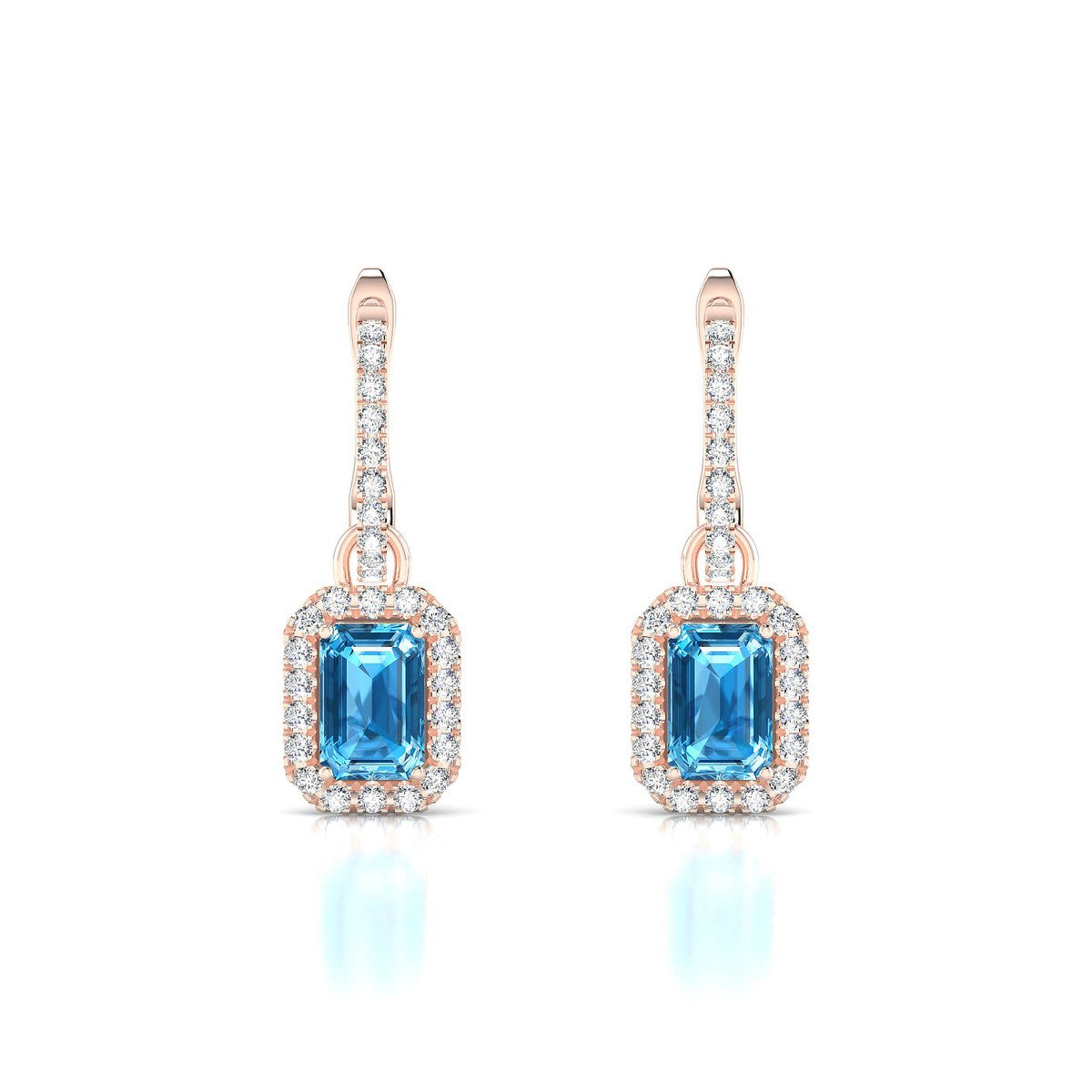 Sunrise | 18k Rose Gold 6 x 4 mm Emerald Topaz Earrings