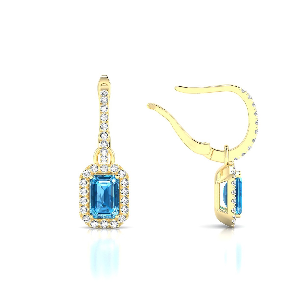 Sunrise | 18k Yellow Gold 6 x 4 mm Emerald Topaz Earrings