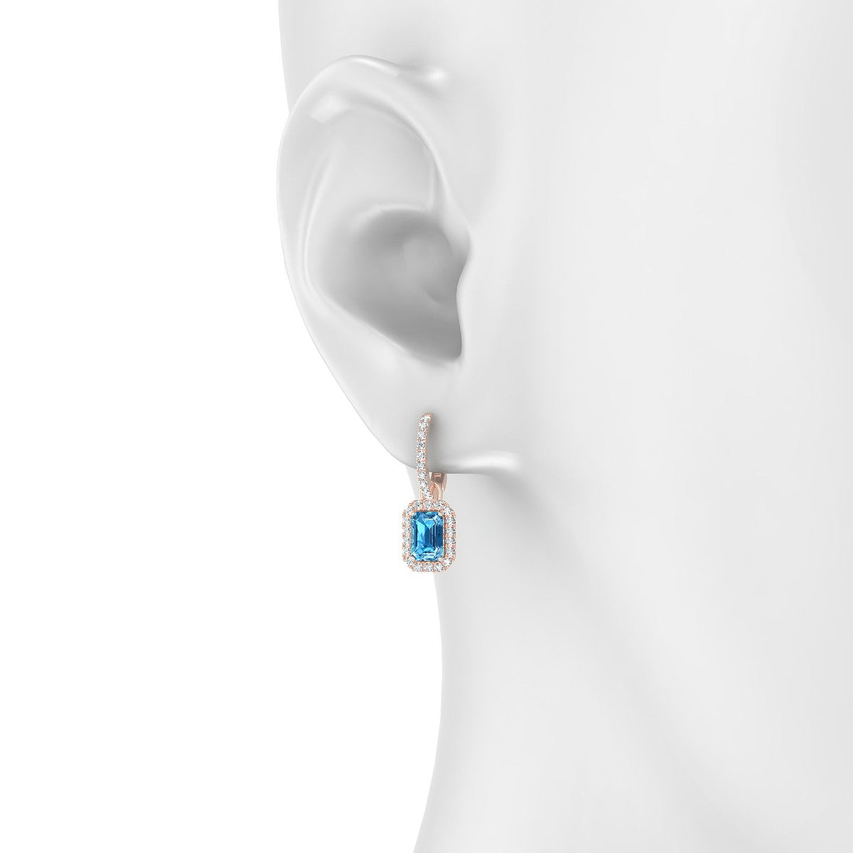 Sunrise | 18k Rose Gold 6 x 4 mm Emerald Topaz Earrings