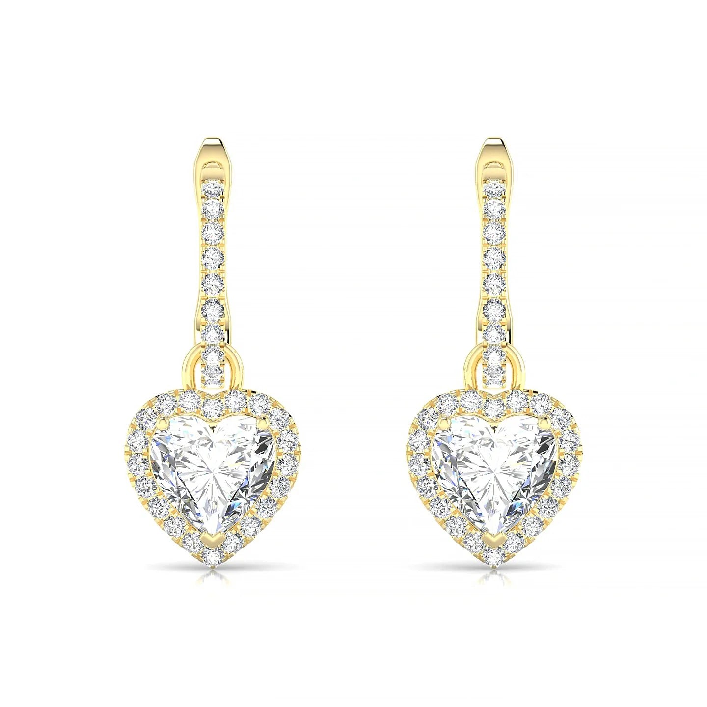 Sunrise | 18k Yellow Gold 5.5 mm Heart Diamond Earrings