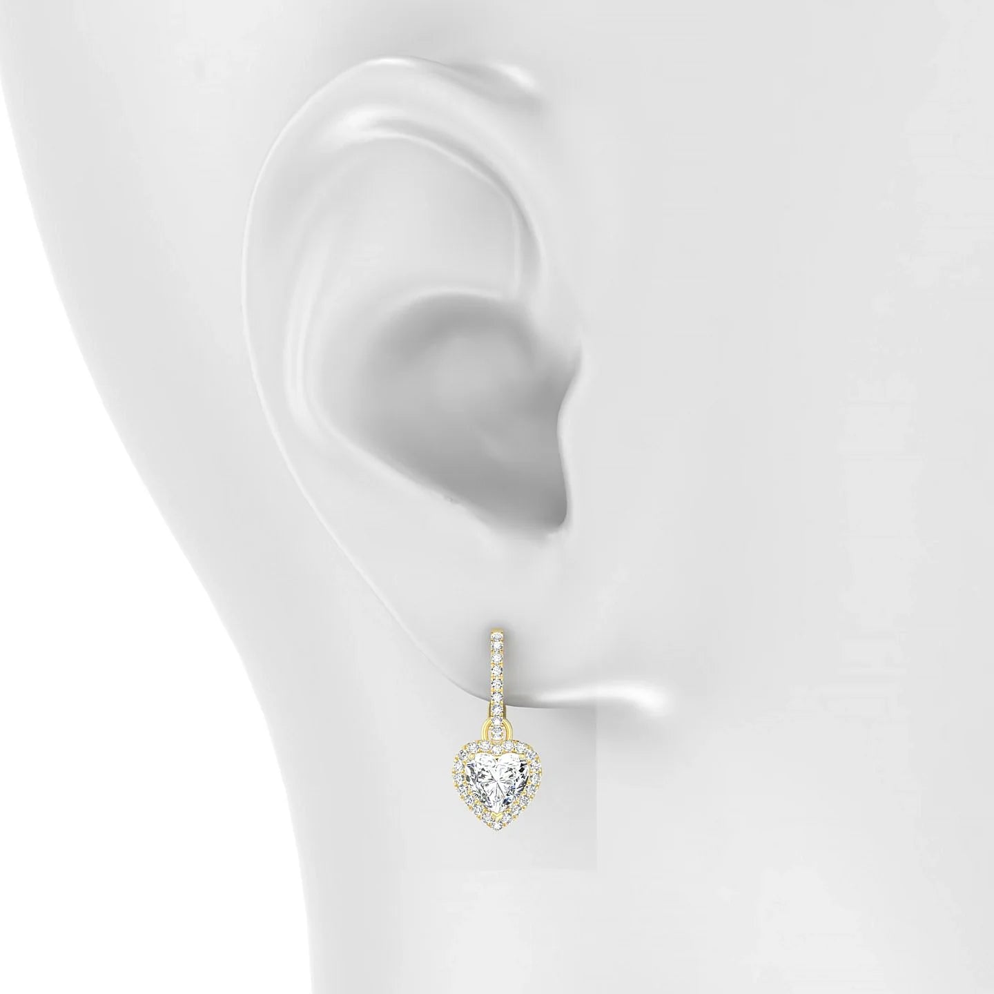 Sunrise | 18k Yellow Gold 5.5 mm Heart Diamond Earrings