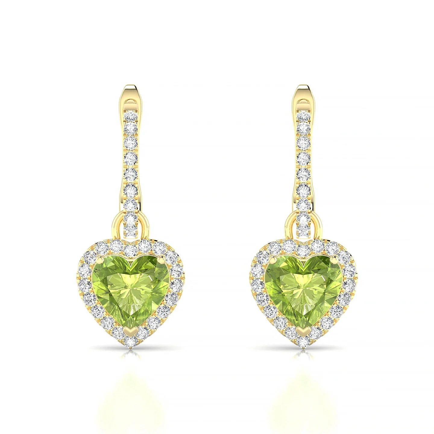 Sunrise | 18k Yellow Gold 6 mm Heart Peridot Earrings