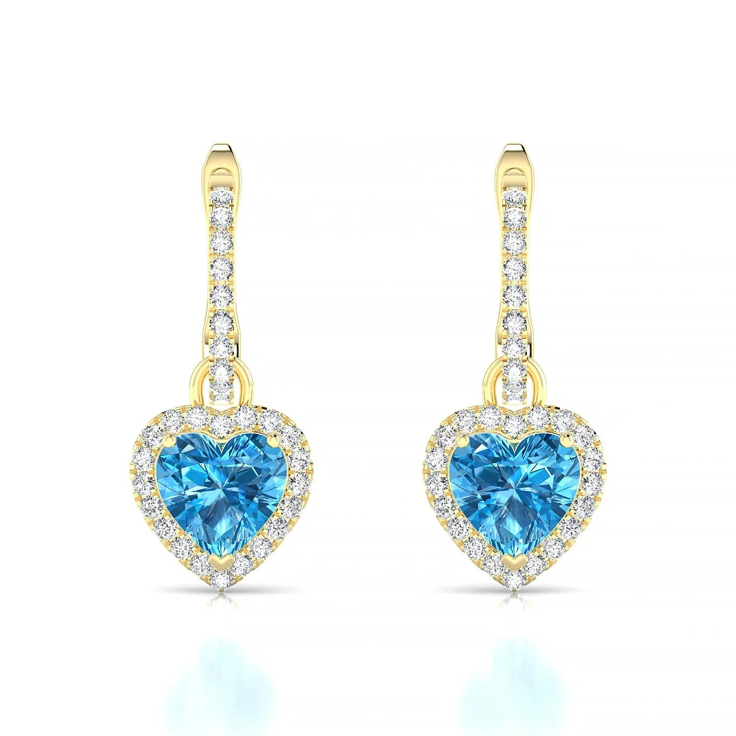 Sunrise | 18k Yellow Gold 6 mm Heart Topaz Earrings