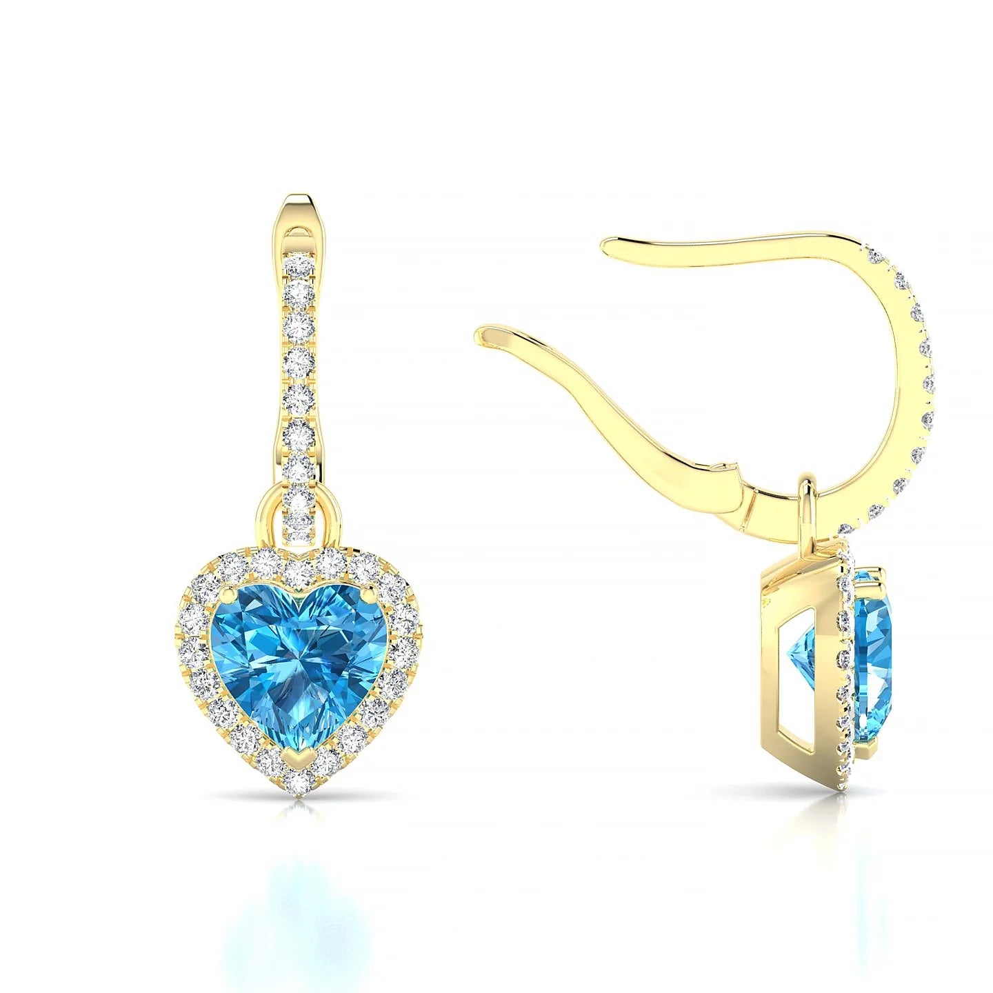 Sunrise | 18k Yellow Gold 6 mm Heart Topaz Earrings
