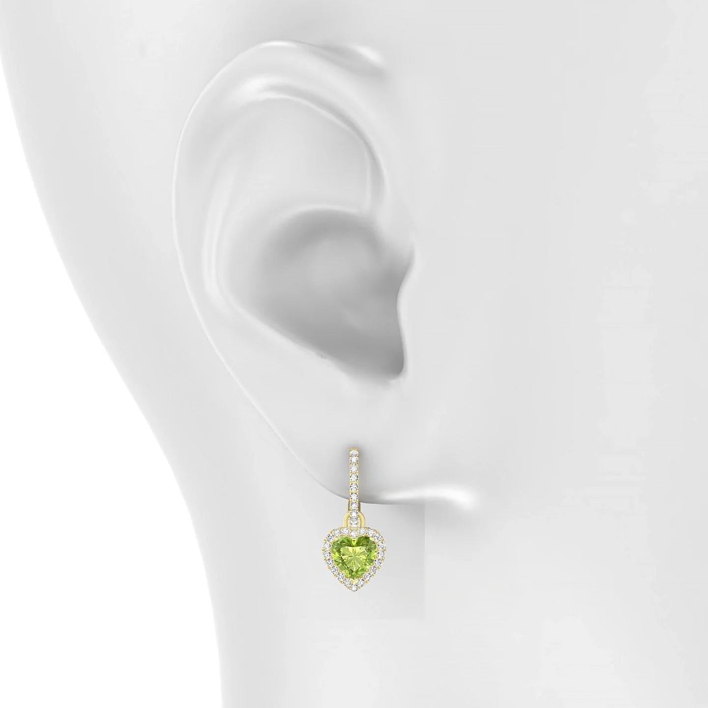 Sunrise | 18k Yellow Gold 6 mm Heart Peridot Earrings