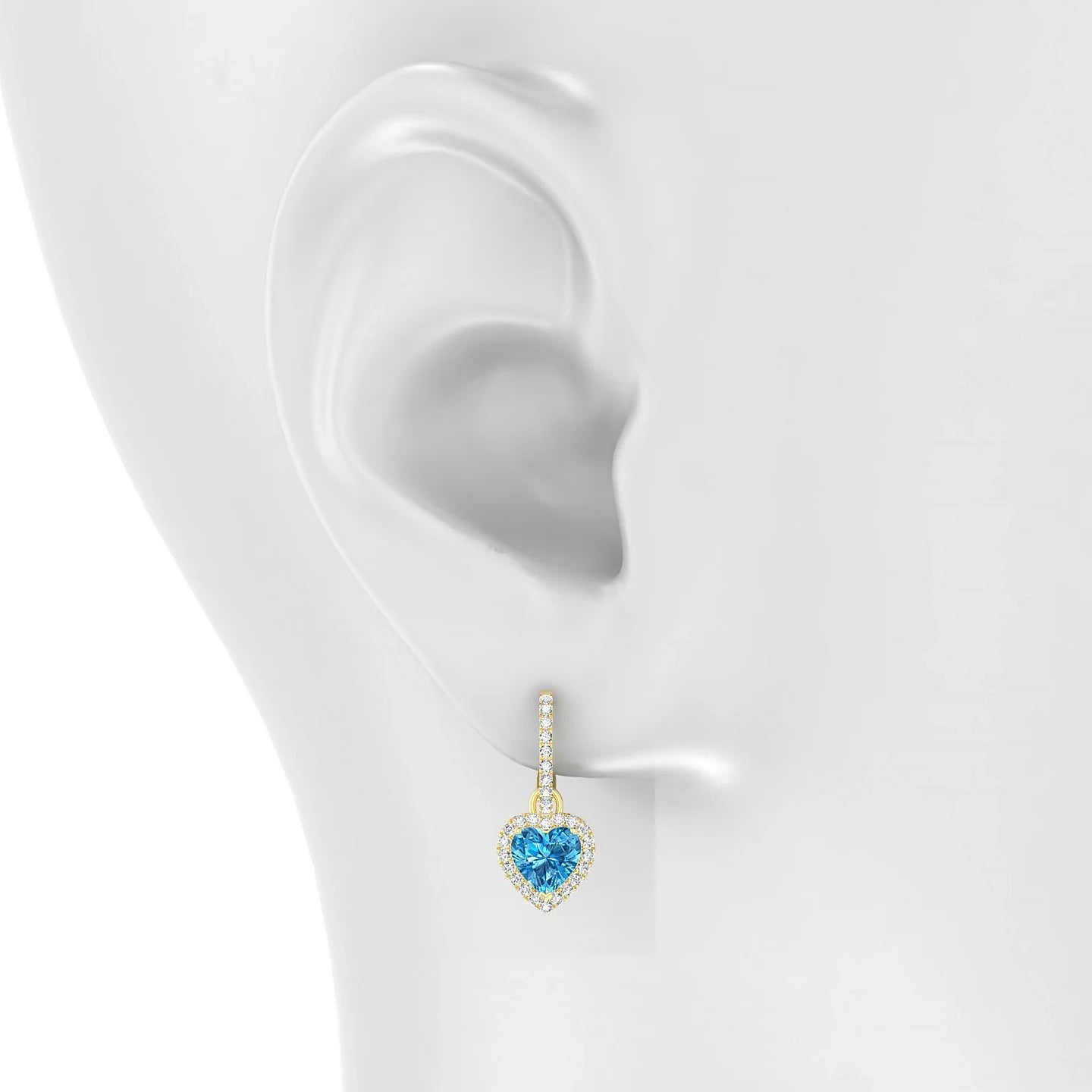 Sunrise | 18k Yellow Gold 6 mm Heart Topaz Earrings
