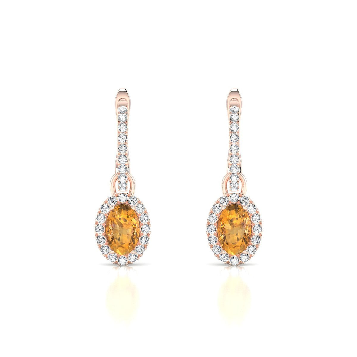Sunrise | 18k Rose Gold 6 x 4 mm Oval Citrine Earrings
