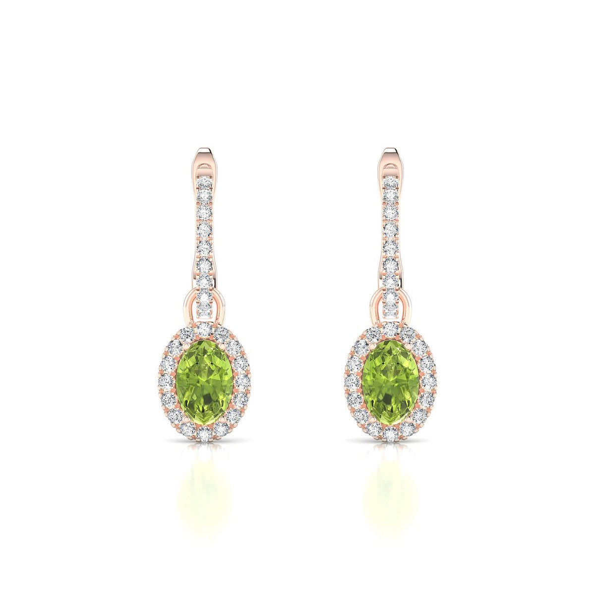 Sunrise | 18k Rose Gold 6 x 4 mm Oval Peridot Earrings
