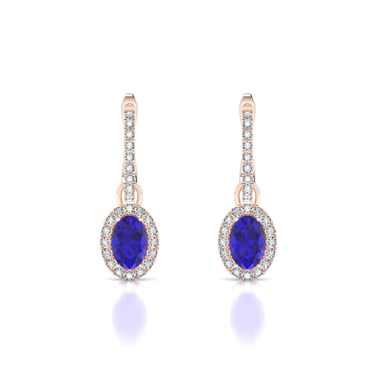 Sunrise | 18k Rose Gold 6 x 4 mm Oval Tanzanite Earrings