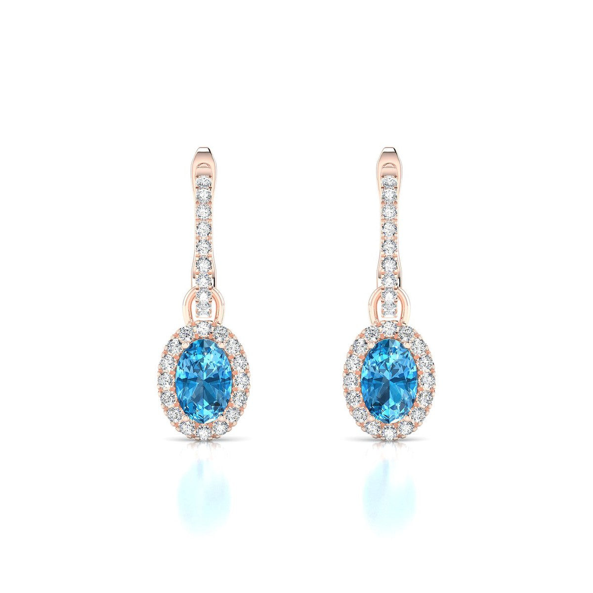 Sunrise | 18k Rose Gold 6 x 4 mm Oval Topaz Earrings