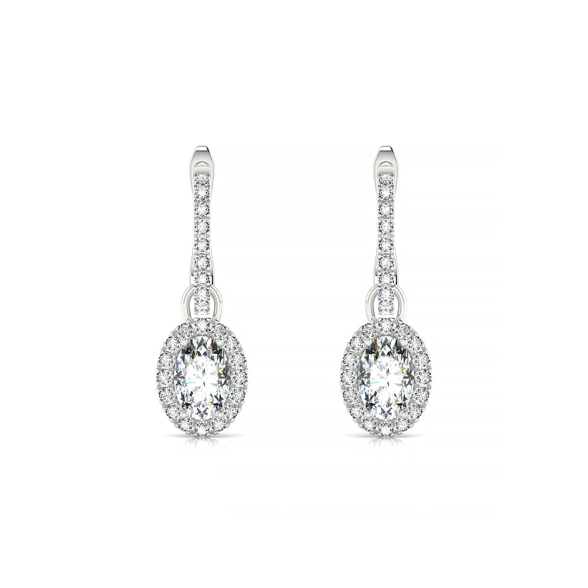 Sunrise | 18k White Gold 6 x 4 mm Oval Diamond Earrings