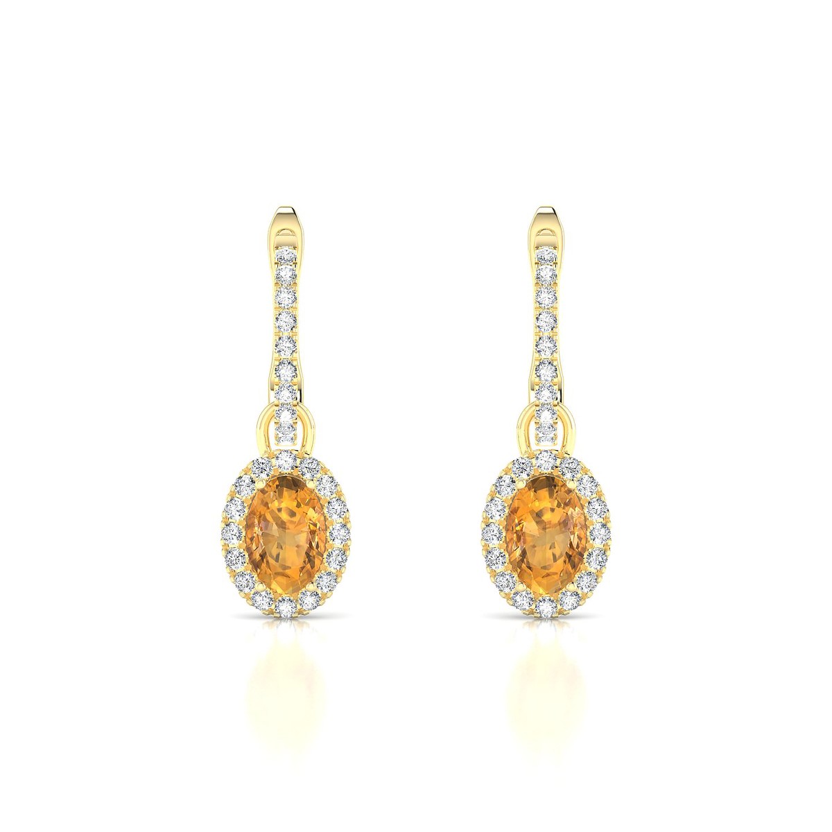 Sunrise | 18k Yellow Gold 6 x 4 mm Oval Citrine Earrings