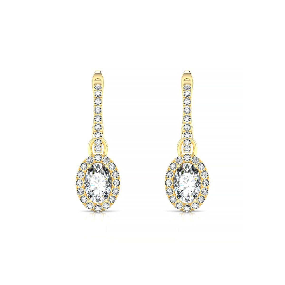 Sunrise | 18k Yellow Gold 6 x 4 mm Oval Diamond Earrings