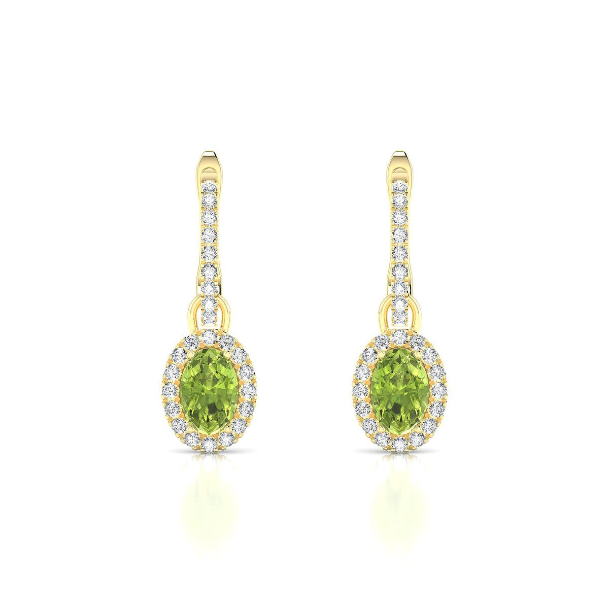 Sunrise | 18k Yellow Gold 6 x 4 mm Oval Peridot Earrings