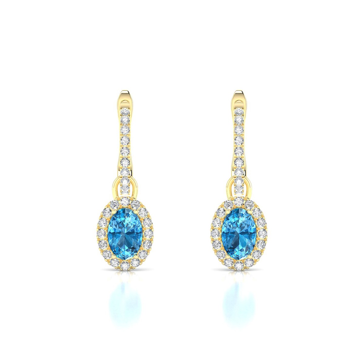 Sunrise | 18k Yellow Gold 6 x 4 mm Oval Topaz Earrings