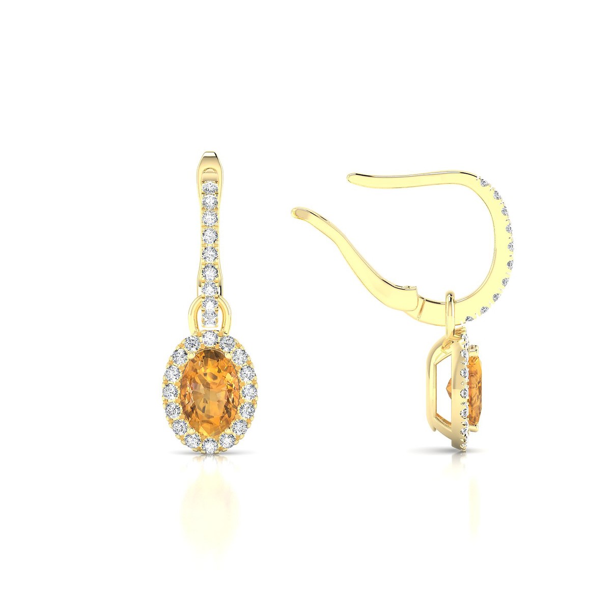 Sunrise | 18k Yellow Gold 6 x 4 mm Oval Citrine Earrings
