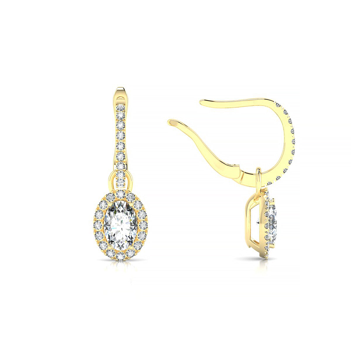 Sunrise | 18k Yellow Gold 6 x 4 mm Oval Diamond Earrings