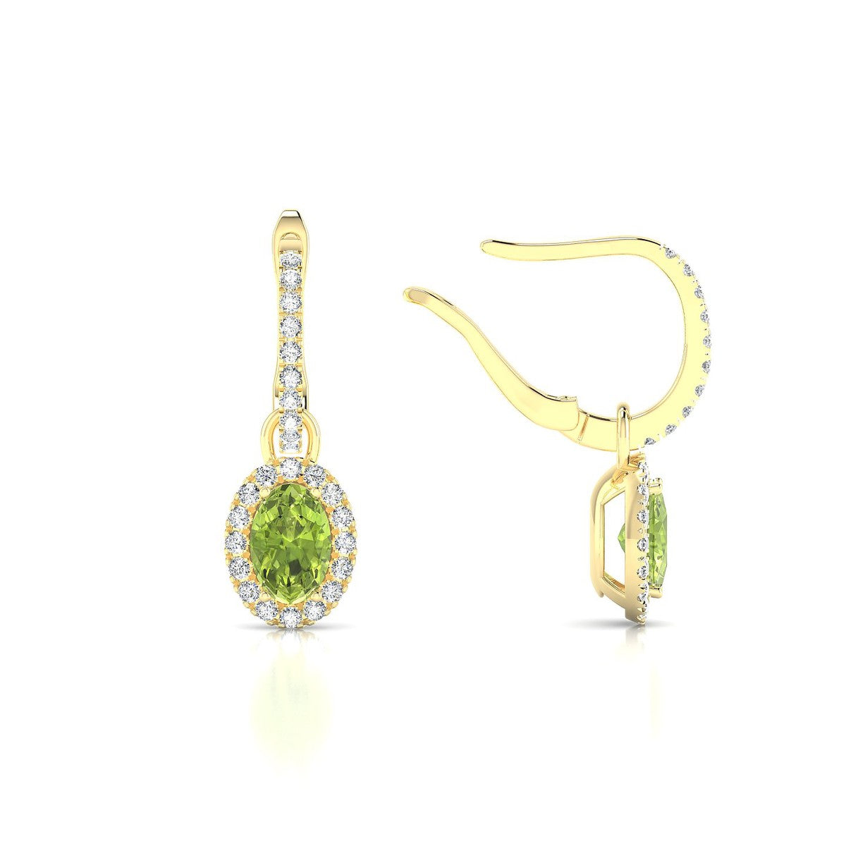 Sunrise | 18k Yellow Gold 6 x 4 mm Oval Peridot Earrings