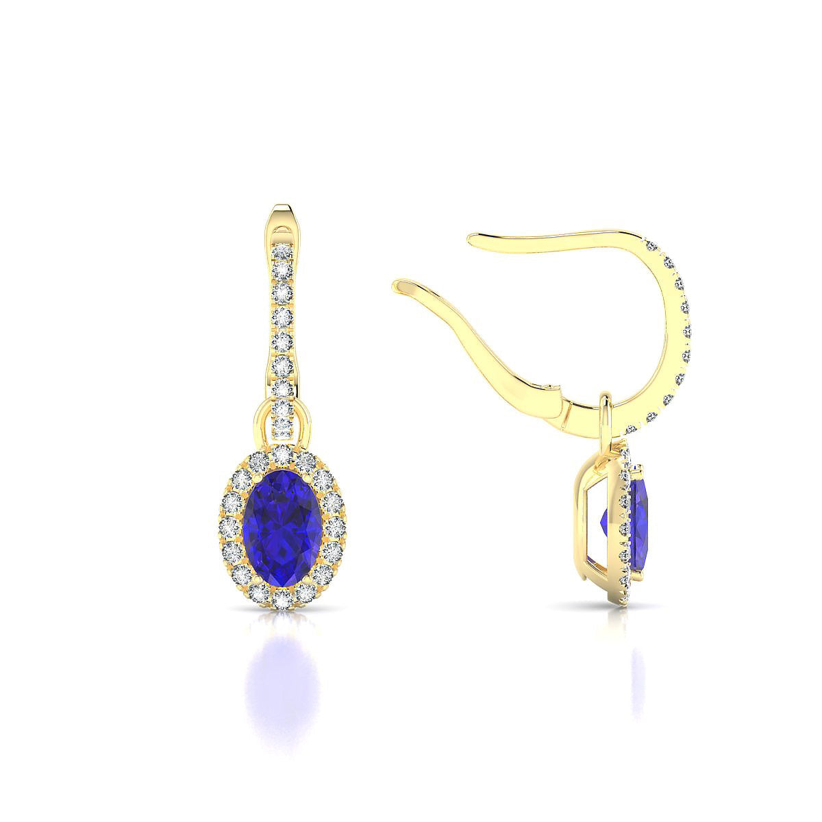 Sunrise | 18k Yellow Gold 6 x 4 mm Oval Tanzanite Earrings