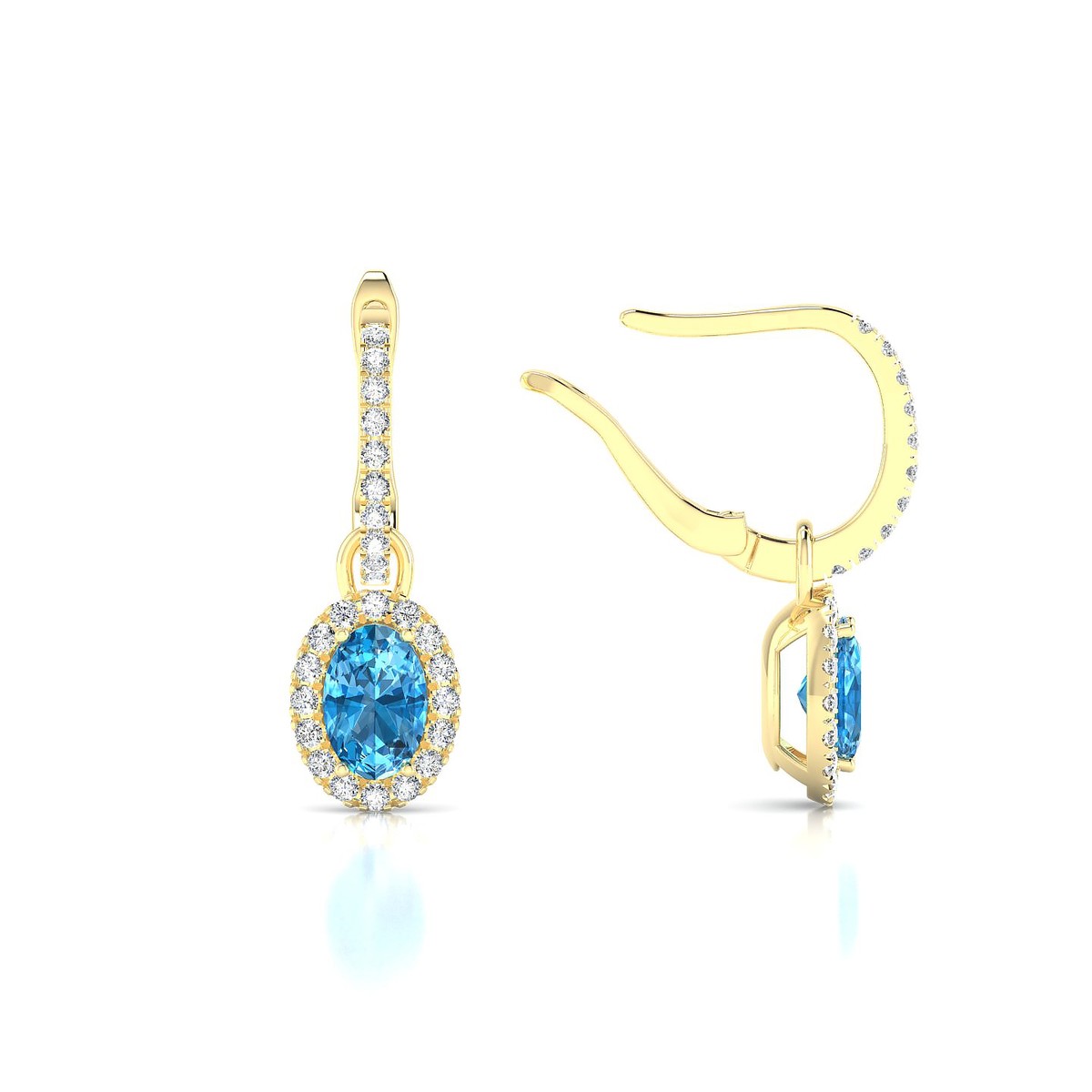 Sunrise | 18k Yellow Gold 6 x 4 mm Oval Topaz Earrings