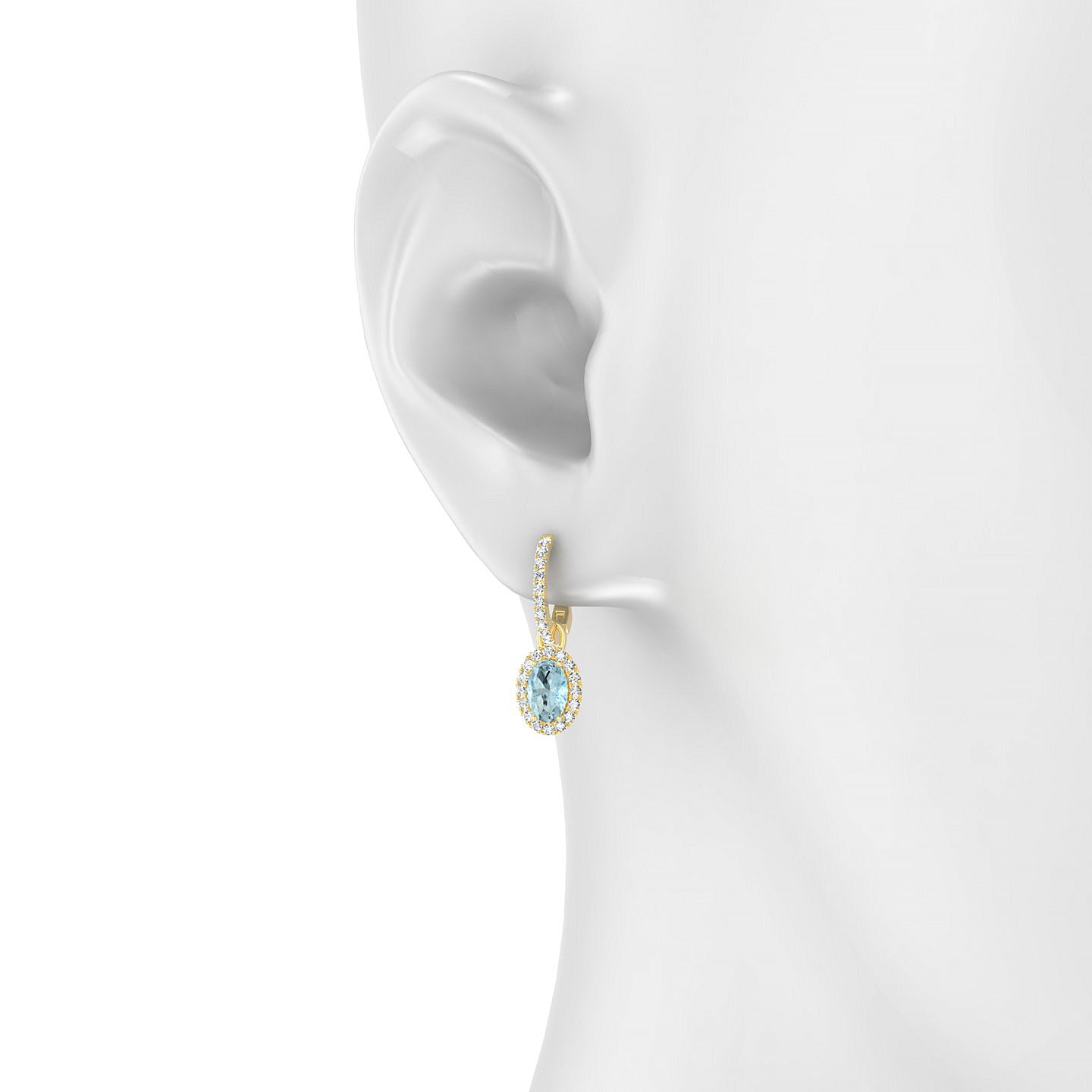 Sunrise | 18k Yellow Gold 6 x 4 mm Oval Aquamarine Earrings