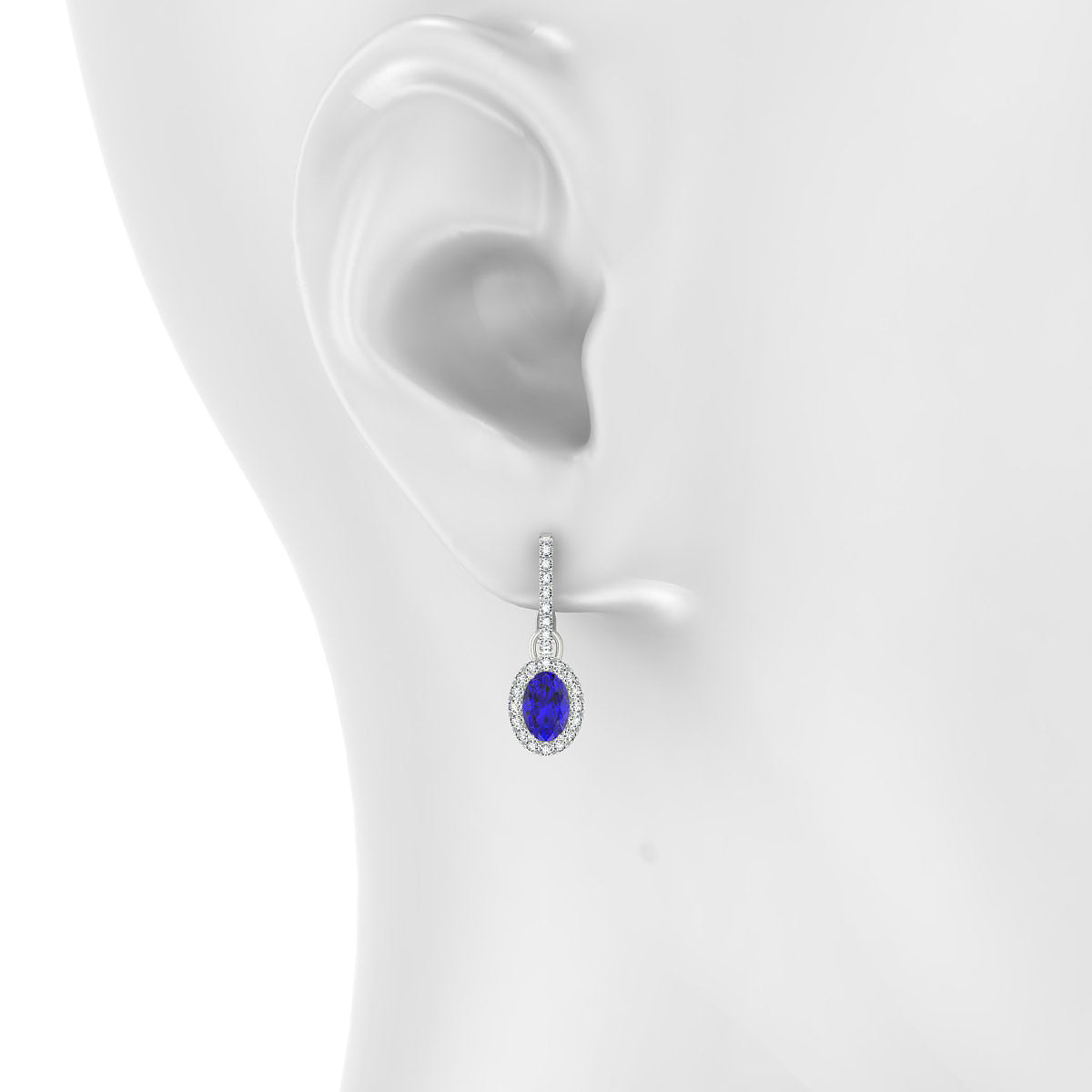 Sunrise | 18k White Gold 6 x 4 mm Oval Tanzanite Earrings