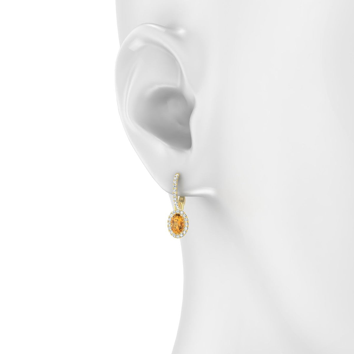 Sunrise | 18k Yellow Gold 6 x 4 mm Oval Citrine Earrings