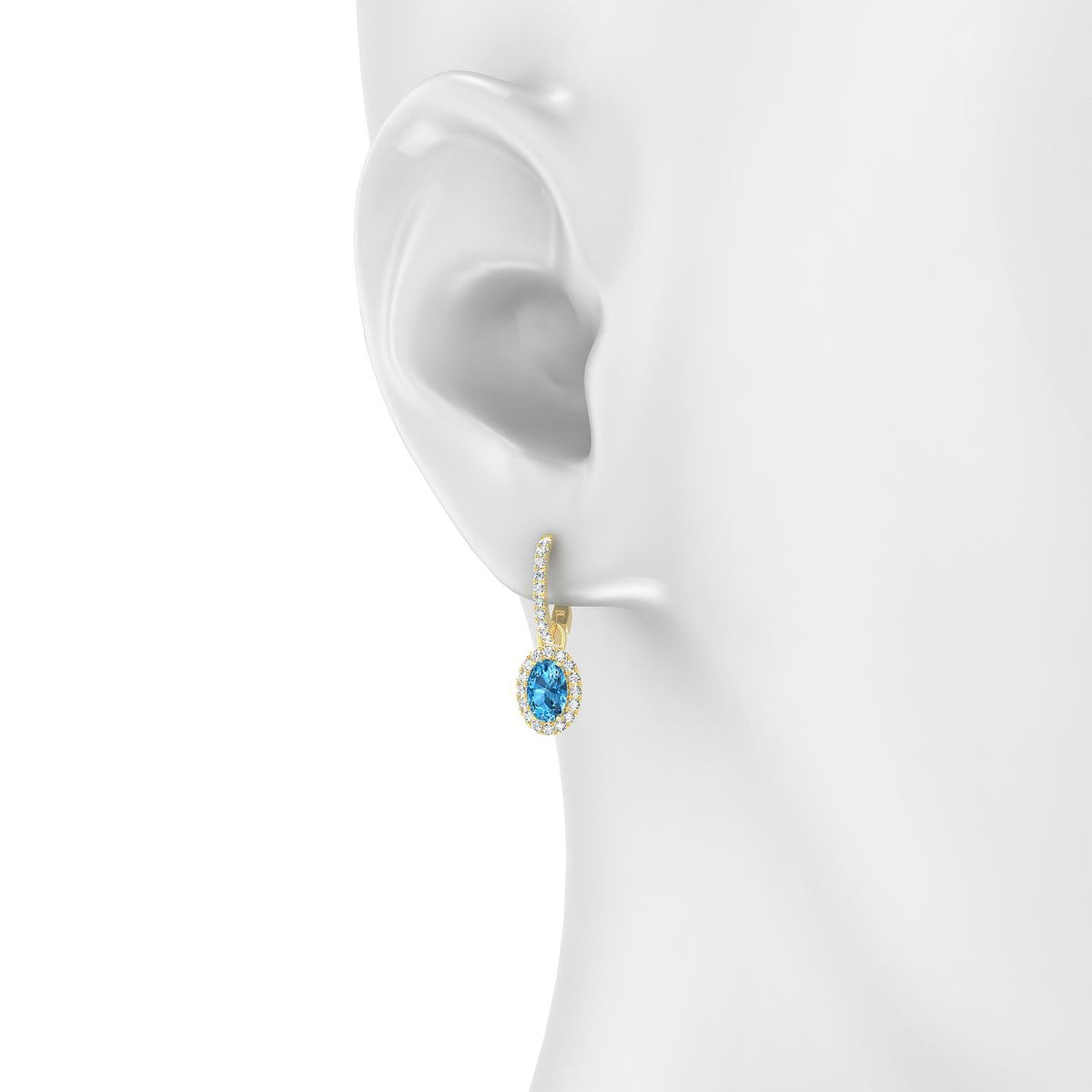 Sunrise | 18k Yellow Gold 6 x 4 mm Oval Topaz Earrings