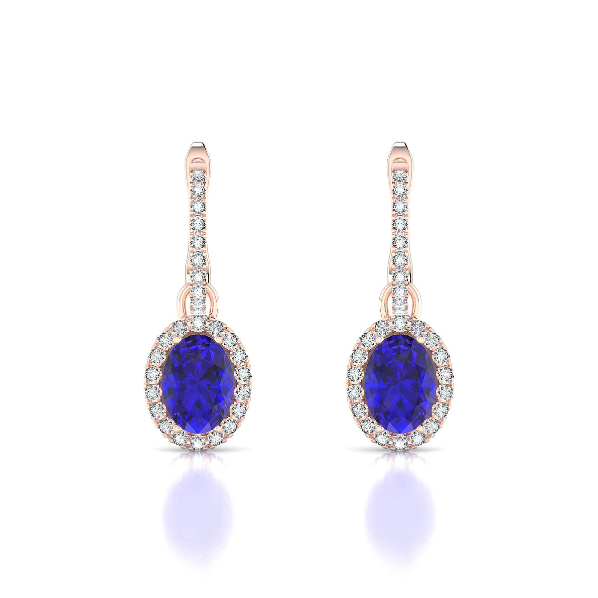 Sunrise | 18k Rose Gold 7 x 5 mm Oval Tanzanite Earrings