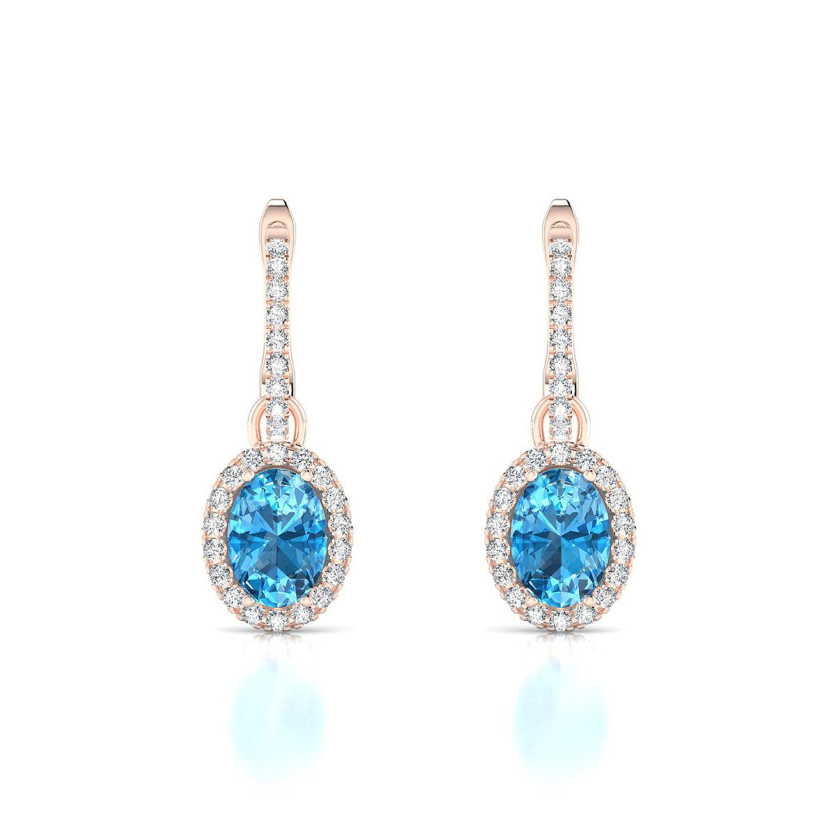 Sunrise | 18k Rose Gold 7 x 5 mm Oval Topaz Earrings