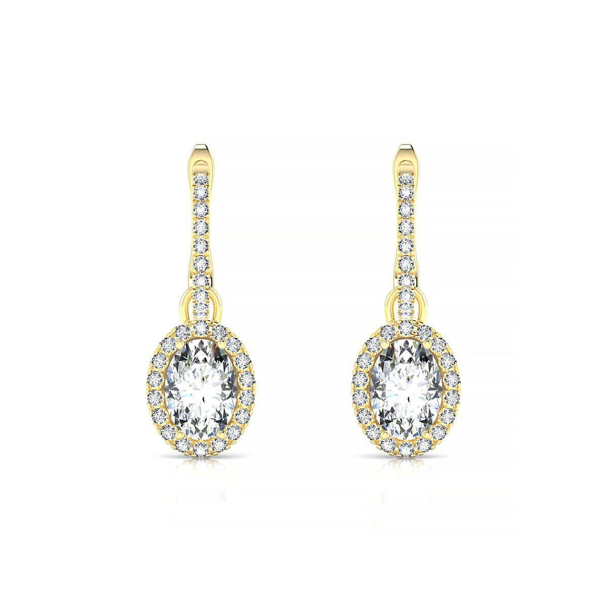 Sunrise | 18k Yellow Gold 7 x 5 mm Oval Diamond Earrings