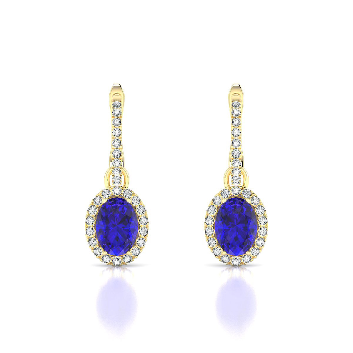 Sunrise | 18k Yellow Gold 7 x 5 mm Oval Tanzanite Earrings