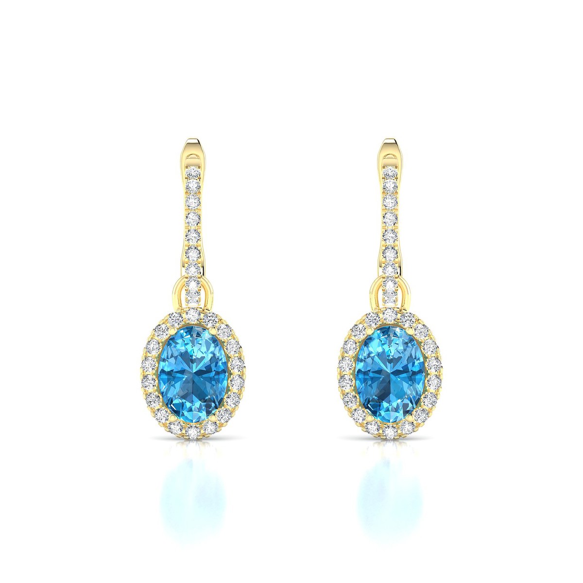 Sunrise | 18k Yellow Gold 7 x 5 mm Oval Topaz Earrings