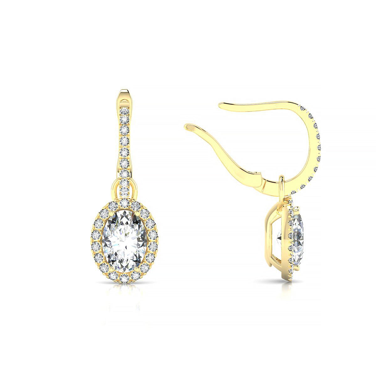 Sunrise | 18k Yellow Gold 7 x 5 mm Oval Diamond Earrings