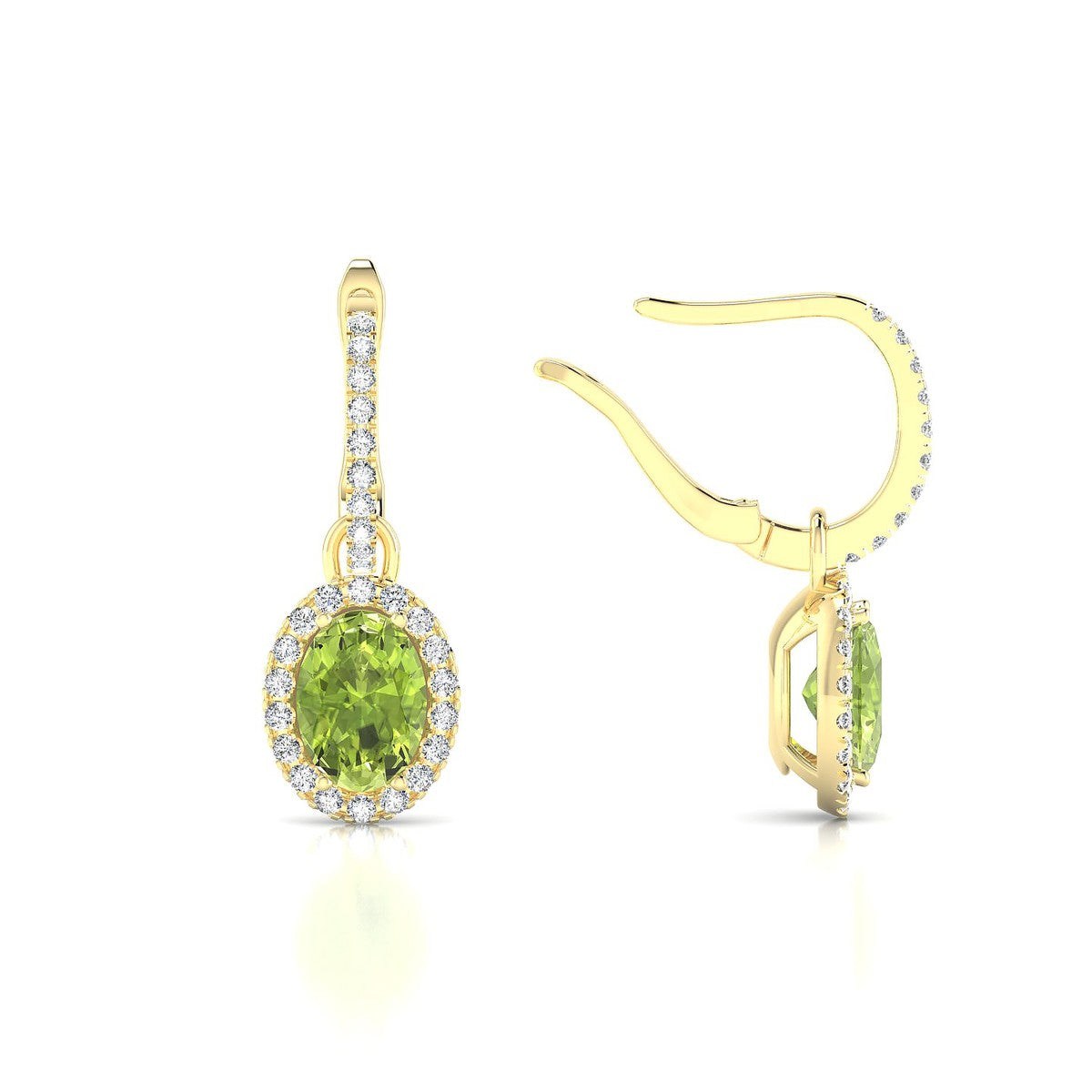 Sunrise | 18k Yellow Gold 7 x 5 mm Oval Peridot Earrings