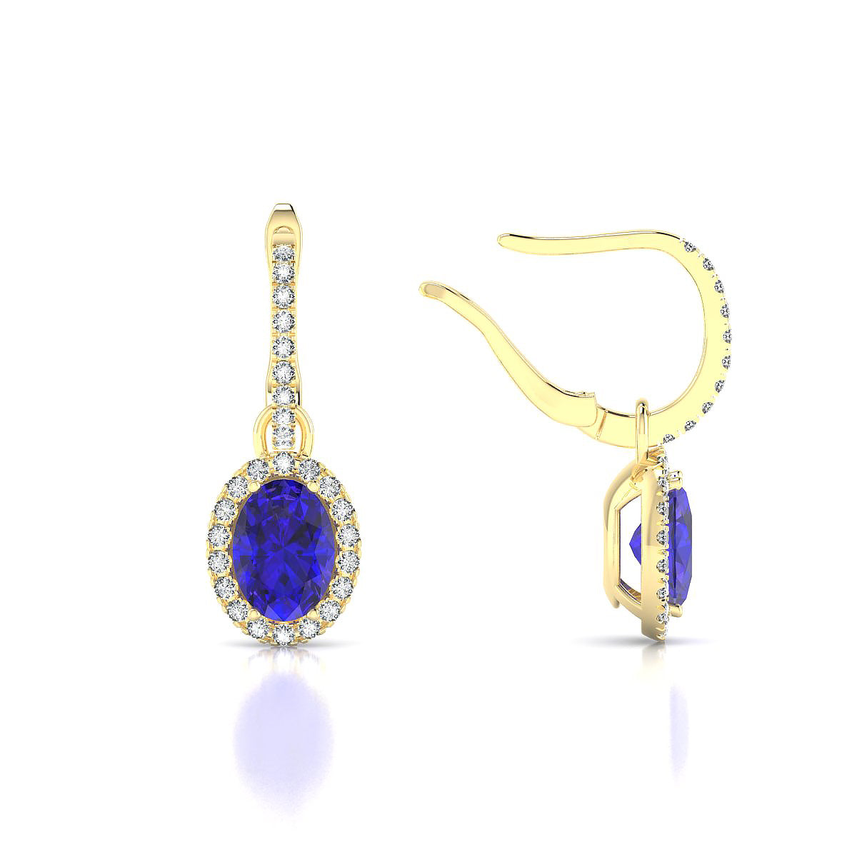 Sunrise | 18k Yellow Gold 7 x 5 mm Oval Tanzanite Earrings