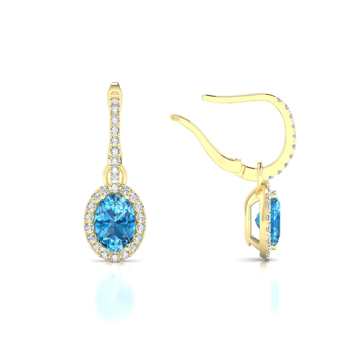 Sunrise | 18k Yellow Gold 7 x 5 mm Oval Topaz Earrings