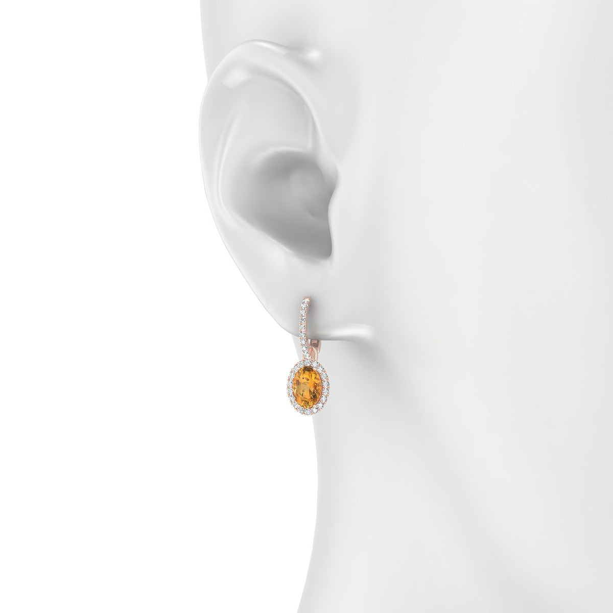 Sunrise | 18k Rose Gold 7 x 5 mm Oval Citrine Earrings