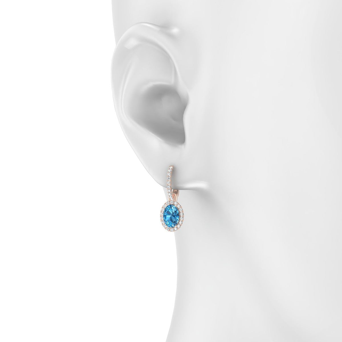 Sunrise | 18k Rose Gold 7 x 5 mm Oval Topaz Earrings