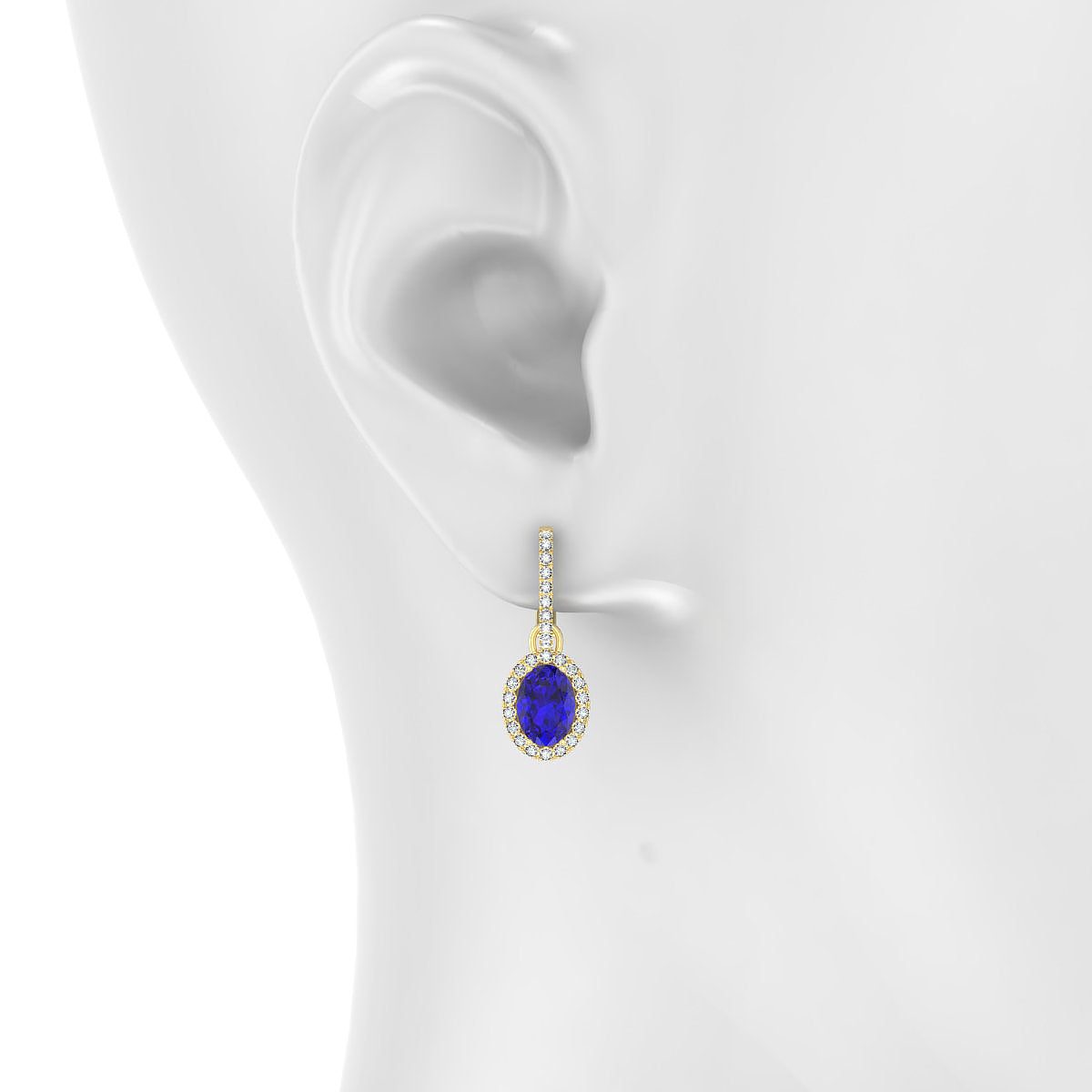 Sunrise | 18k Yellow Gold 7 x 5 mm Oval Tanzanite Earrings
