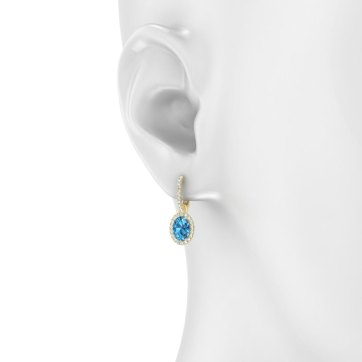 Sunrise | 18k Yellow Gold 7 x 5 mm Oval Topaz Earrings