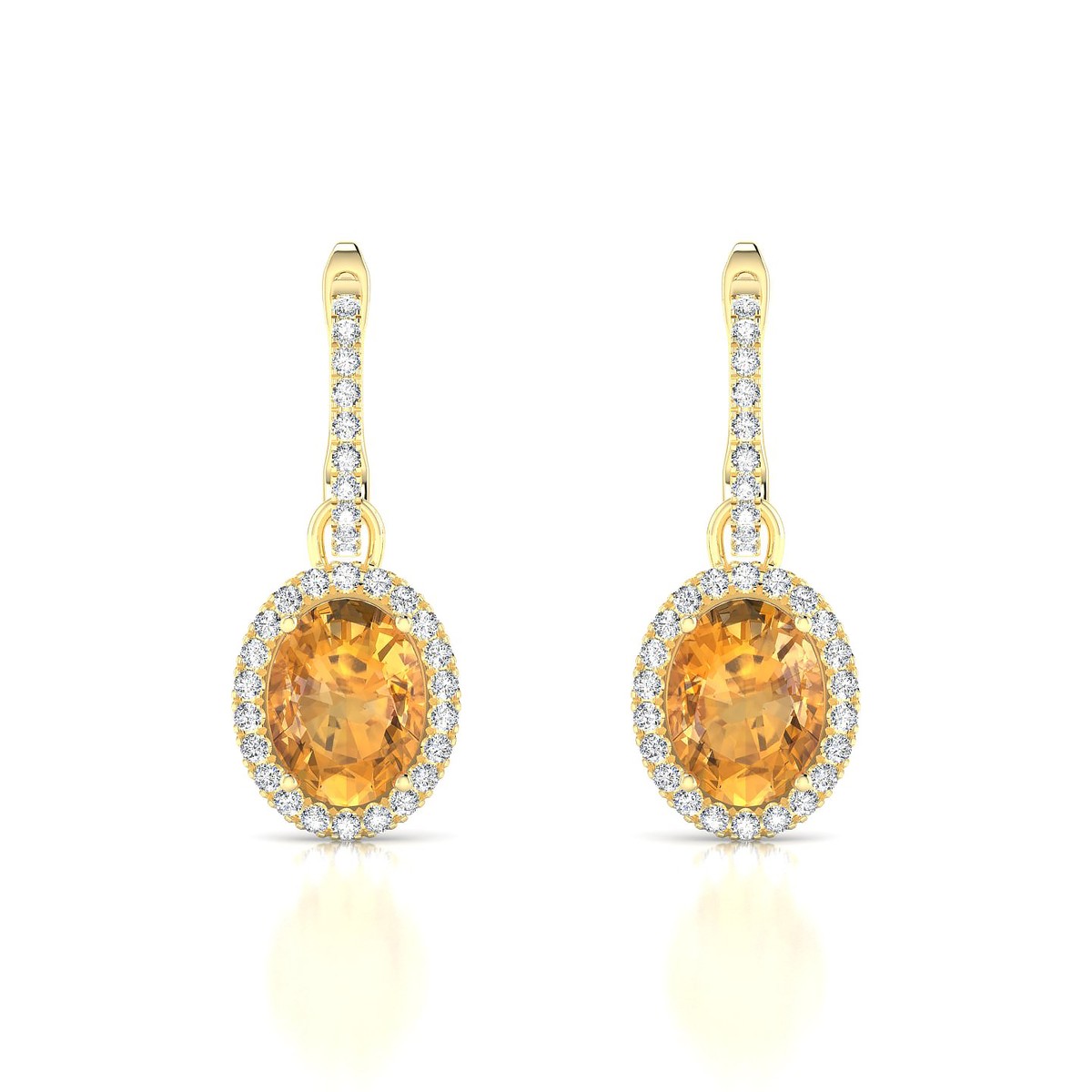 Sunrise | 18k Yellow Gold 8 x 6 mm Oval Citrine Earrings