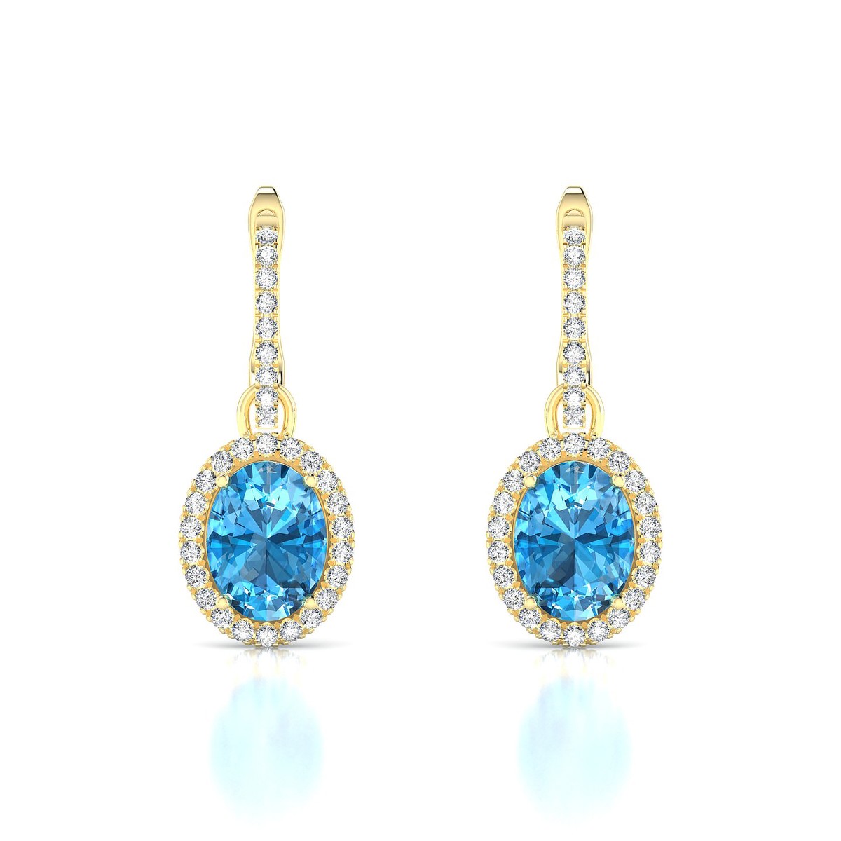 Sunrise | 18k Yellow Gold 8 x 6 mm Oval Topaz Earrings