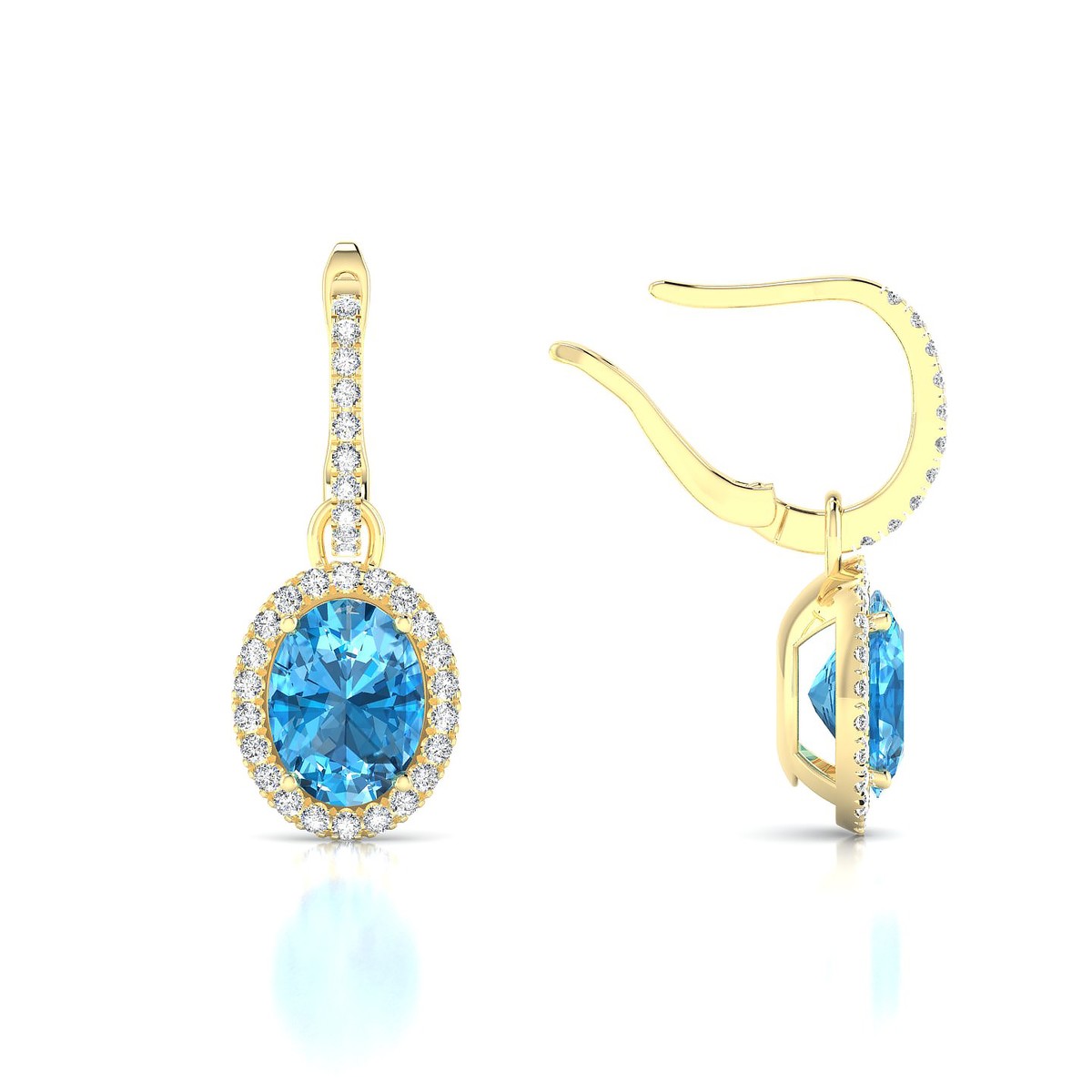 Sunrise | 18k Yellow Gold 8 x 6 mm Oval Topaz Earrings