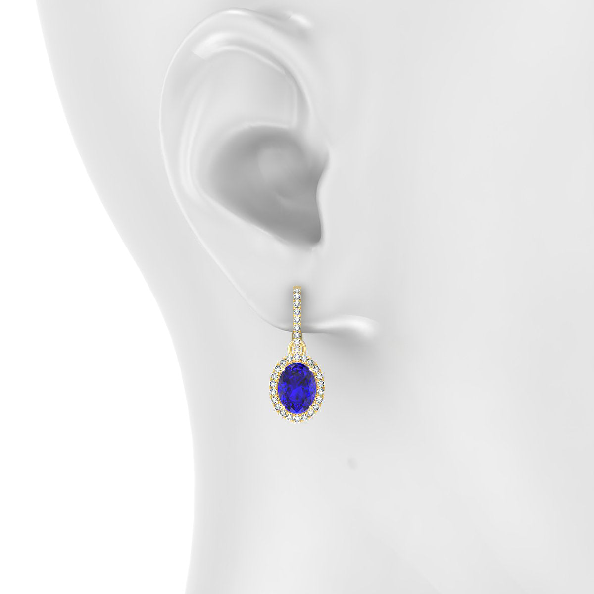 Sunrise | 18k Yellow Gold 8 x 6 mm Oval Tanzanite Earrings