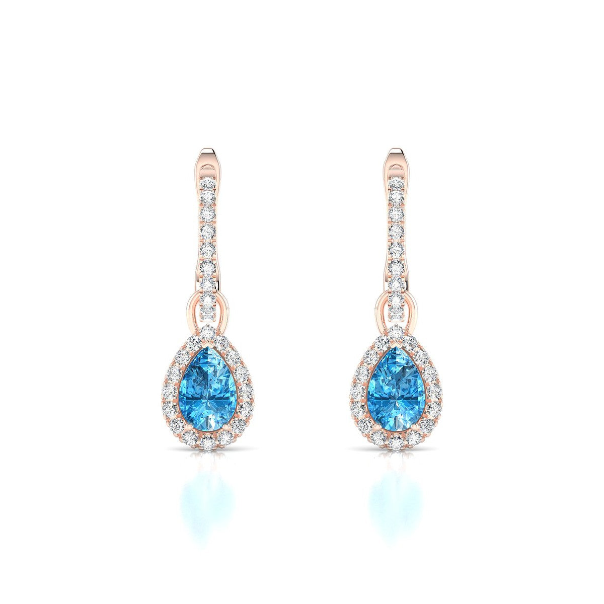 Sunrise | 18k Rose Gold 6 x 4 mm Pear Topaz Earrings