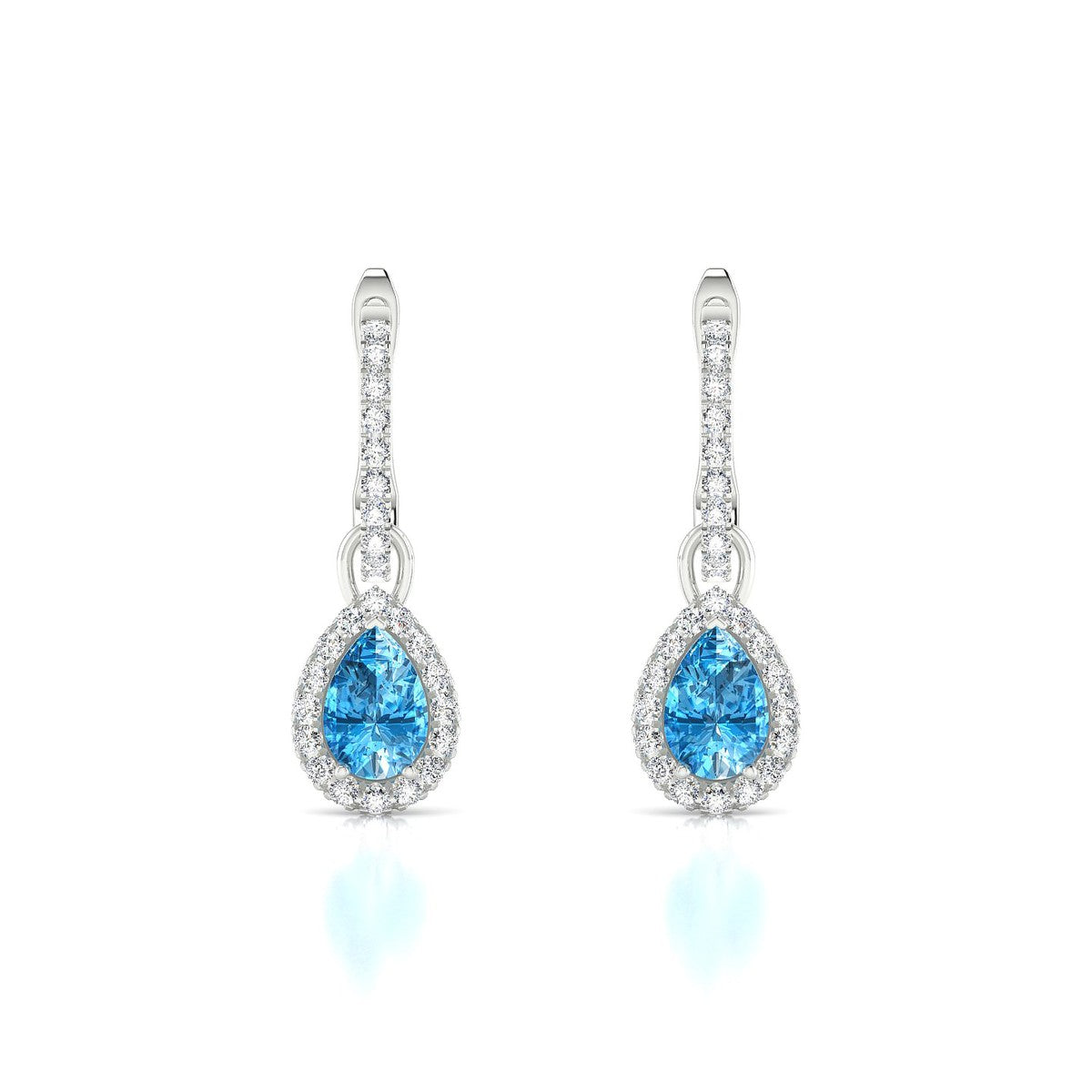 Sunrise | 18k White Gold 6 x 4 mm Pear Topaz Earrings