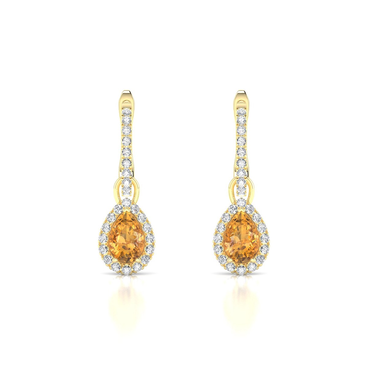 Sunrise | 18k Yellow Gold 6 x 4 mm Pear Citrine Earrings